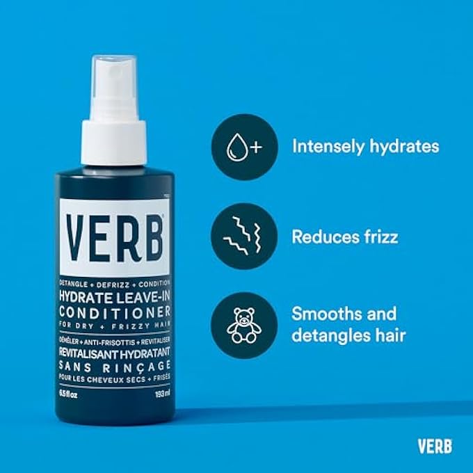verb HYDRATE LEAVE-IN CONDITIONER, 6.5 FL OZ Â€“ NOURISH DRY + FRIZZY HAIR - SMOOTH + DETANGLE - AMBER + WARM JASMINE SCENT - Image 3