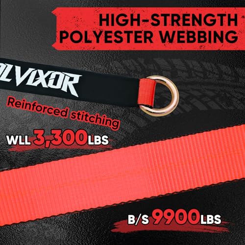 Bolvixor 4 Pack Car Tie Down Straps for Trailers - 2" x 96" - 9900LBS Break Strength - Tire Ratchet Straps with Heavy Duty Chain Anchors for Hauling UTV, SUV, Truck, Any Cars - Image 4