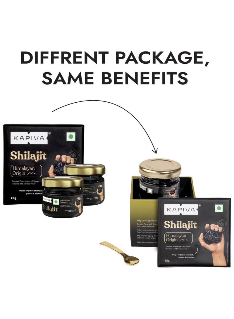 Kapiva Original Himalayan Shilajit/Shilajeet Resin 40g |Super Saver Pack| 250mg/Serving | For Energy, Endurance & Vitality | 160 Servings | 100% Ayurvedic - Image 2