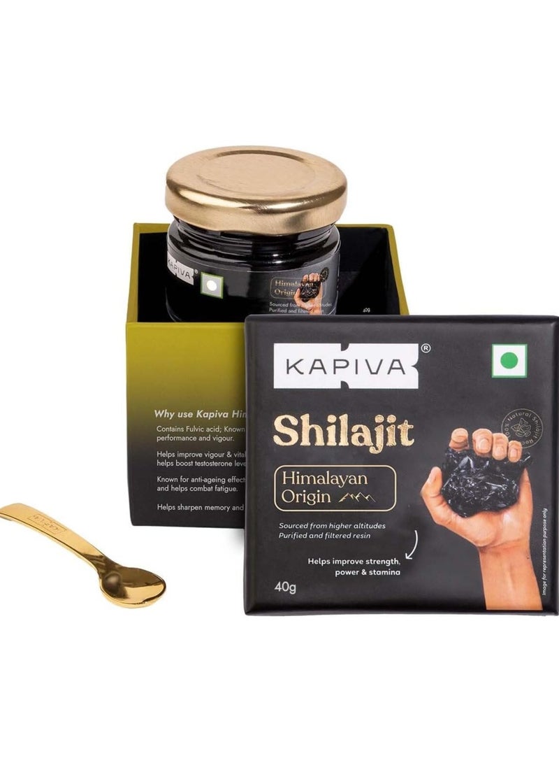 Kapiva Original Himalayan Shilajit/Shilajeet Resin 40g |Super Saver Pack| 250mg/Serving | For Energy, Endurance & Vitality | 160 Servings | 100% Ayurvedic - Image 1