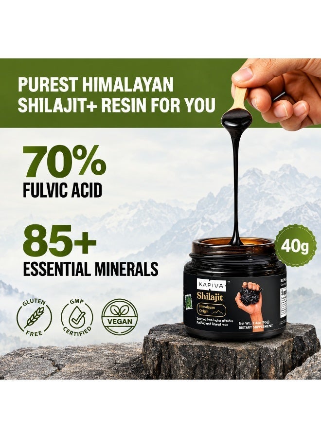 Kapiva Original Himalayan Shilajit Shilajeet Resin, 40g | 250mg per Serving | 160 Servings | Super Saver Pack | 100% Ayurvedic - Image 4