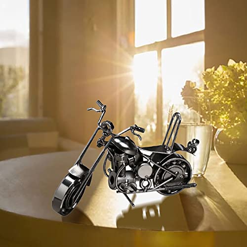Huture Decor Motor Vintage Iron Art Motorcycle Metal Deco Gift Motor Model Collectible Travel Sculpture Decoration or as a Funny Gift Idea Classic Art Decoration Ornaments for Home Office, Silver - Image 4