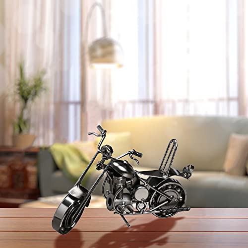 Huture Decor Motor Vintage Iron Art Motorcycle Metal Deco Gift Motor Model Collectible Travel Sculpture Decoration or as a Funny Gift Idea Classic Art Decoration Ornaments for Home Office, Silver - Image 5