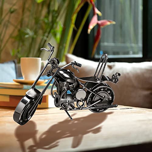 Huture Decor Motor Vintage Iron Art Motorcycle Metal Deco Gift Motor Model Collectible Travel Sculpture Decoration or as a Funny Gift Idea Classic Art Decoration Ornaments for Home Office, Silver - Image 3