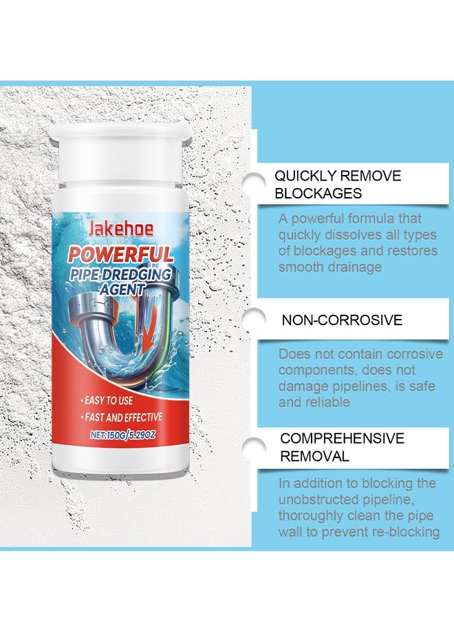 Jakehoe Pipe Dredging Agent, Sewer Deodoriser Pipe Unblocker, Drain Clog Remover And Cleaner, Toilet, Kitchen, Bathroom Drain Cleaning Agent, Quick Unclogging Sewer Cleaner, Convenient To Use, Quick To Unclog 150G - Image 4