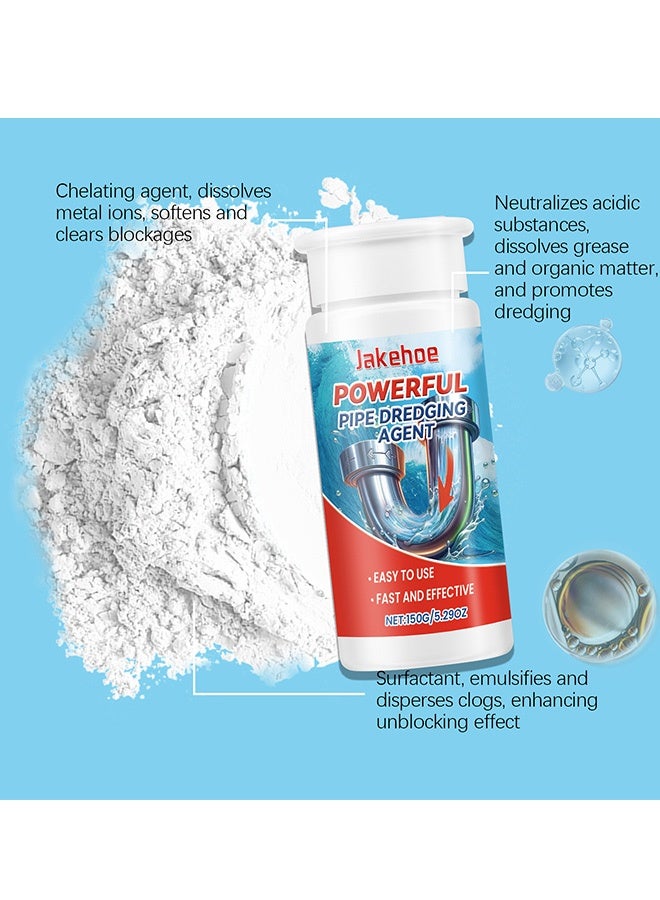 Jakehoe Pipe Dredging Agent, Sewer Deodoriser Pipe Unblocker, Drain Clog Remover And Cleaner, Toilet, Kitchen, Bathroom Drain Cleaning Agent, Quick Unclogging Sewer Cleaner, Convenient To Use, Quick To Unclog 150G - Image 3