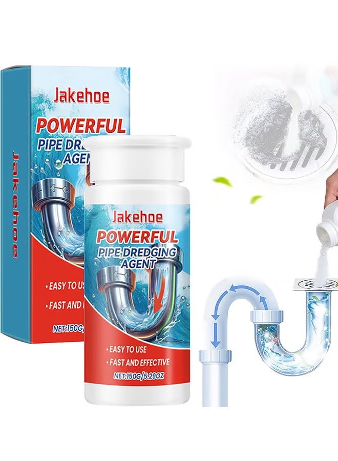 Jakehoe Pipe Dredging Agent, Sewer Deodoriser Pipe Unblocker, Drain Clog Remover And Cleaner, Toilet, Kitchen, Bathroom Drain Cleaning Agent, Quick Unclogging Sewer Cleaner, Convenient To Use, Quick To Unclog 150G - Image 1