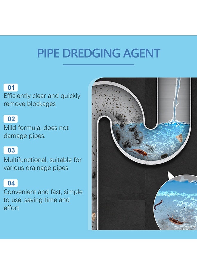 Jakehoe Pipe Dredging Agent, Sewer Deodoriser Pipe Unblocker, Drain Clog Remover And Cleaner, Toilet, Kitchen, Bathroom Drain Cleaning Agent, Quick Unclogging Sewer Cleaner, Convenient To Use, Quick To Unclog 150G - Image 5