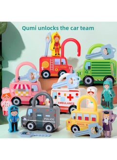 Generic Montessori Early Education Matching Numbers And Letters Unlock Game Key Fine Movements Children's Training Baby Educational Toys-Color:YS-car Lock 0.55  - Image 1