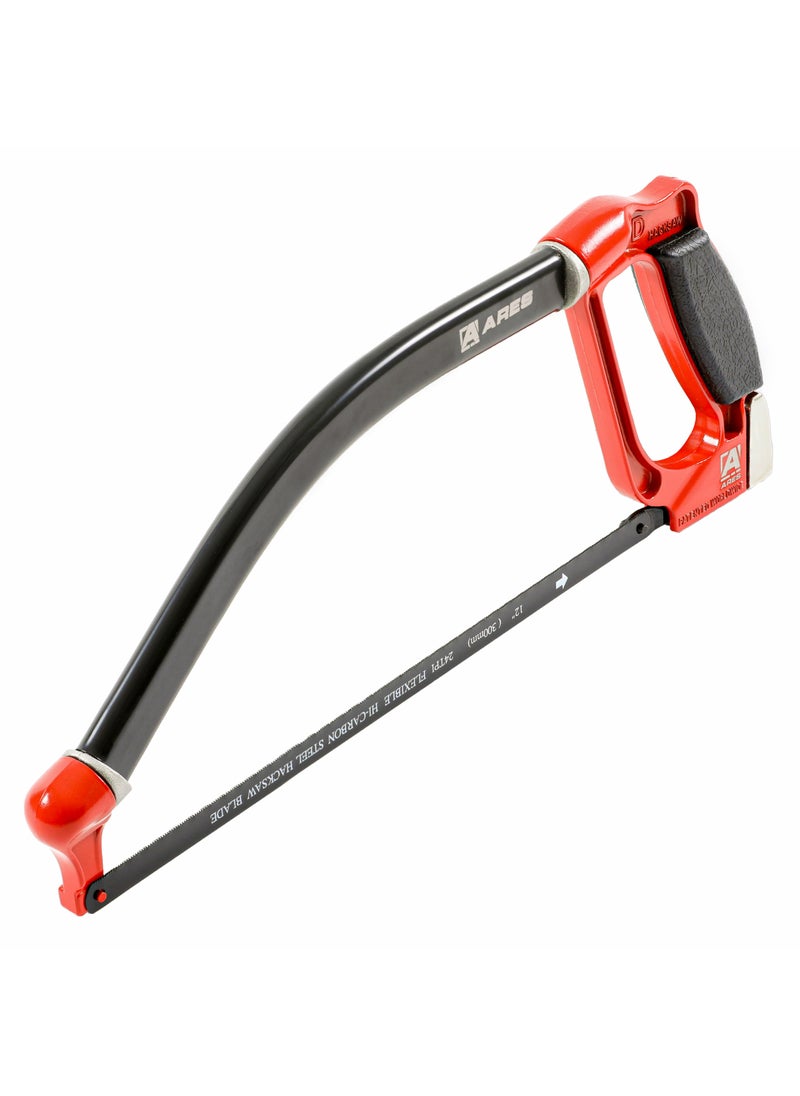 ARES ARES 70098-3D Professional Hacksaw - Multi-Adjustable Arc-Shaped Frame - Multi-Angle Blade Position - 12-Inch Hi-Carbon Steel Blade  - Image 1