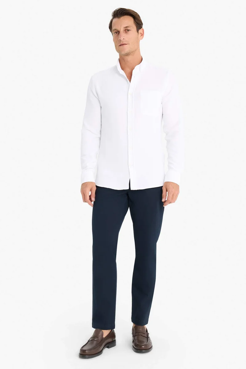 ديفاكتو Slim Fit Polo Shirt Long Sleeve Shirt