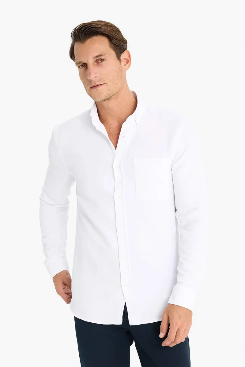 ديفاكتو Slim Fit Polo Shirt Long Sleeve Shirt
