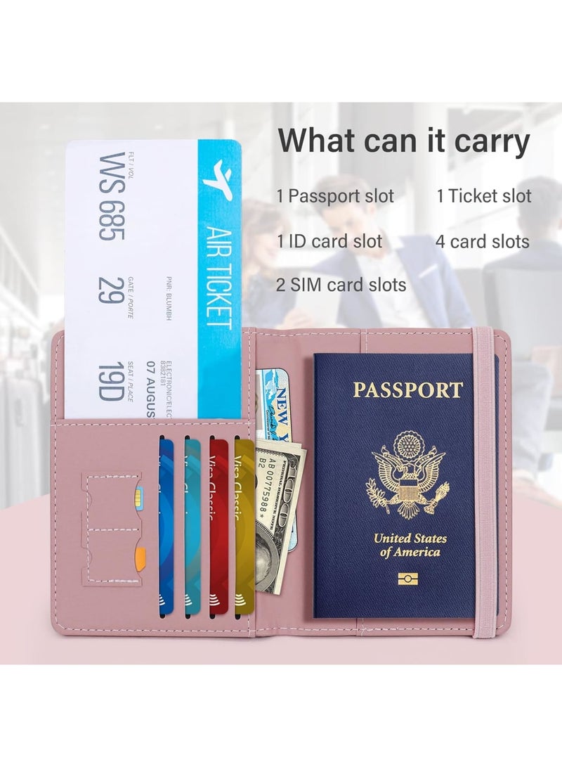 Luckam PU Passport Holder, RFID Passport Wallet, Multi-Slot Travel Wallet with SIM Card Storage and Adjustable Strap, Lightweight Document Organizer for International Travel and Business Trips (Black) - Image 3
