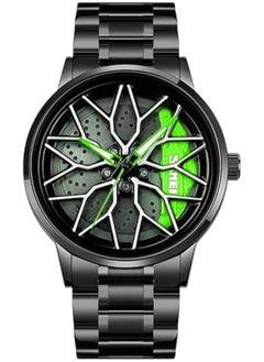 SKMEI SKMEI Men's Sports Watch 3D Hollow Wheel Design Stainless Steel Watch Waterproof Car Wheel Rolling Spinning Dial Watch 1990D 