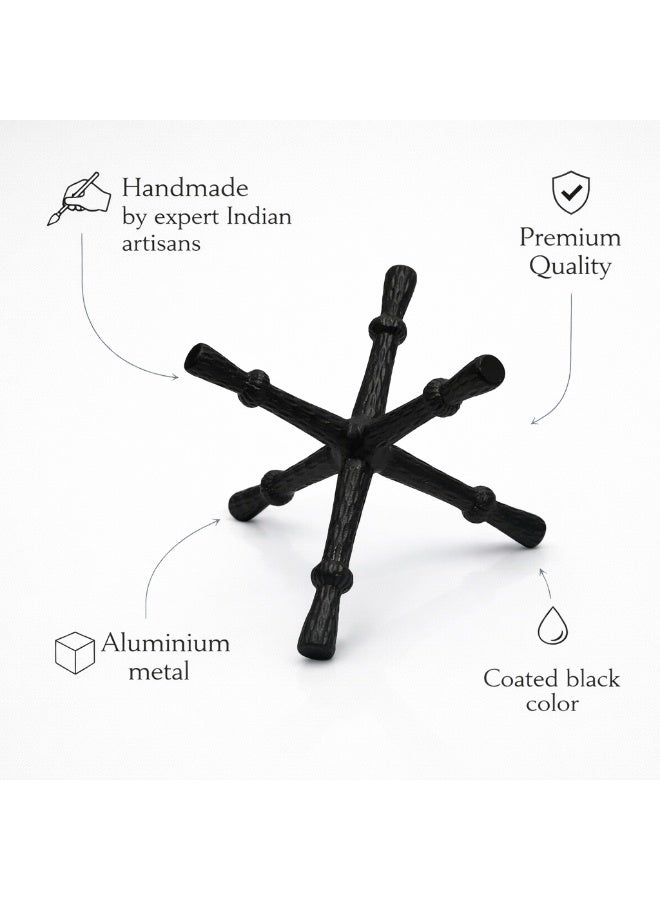 Handmade Black Coated Aluminium Decorative Jack Ornament - Image 4