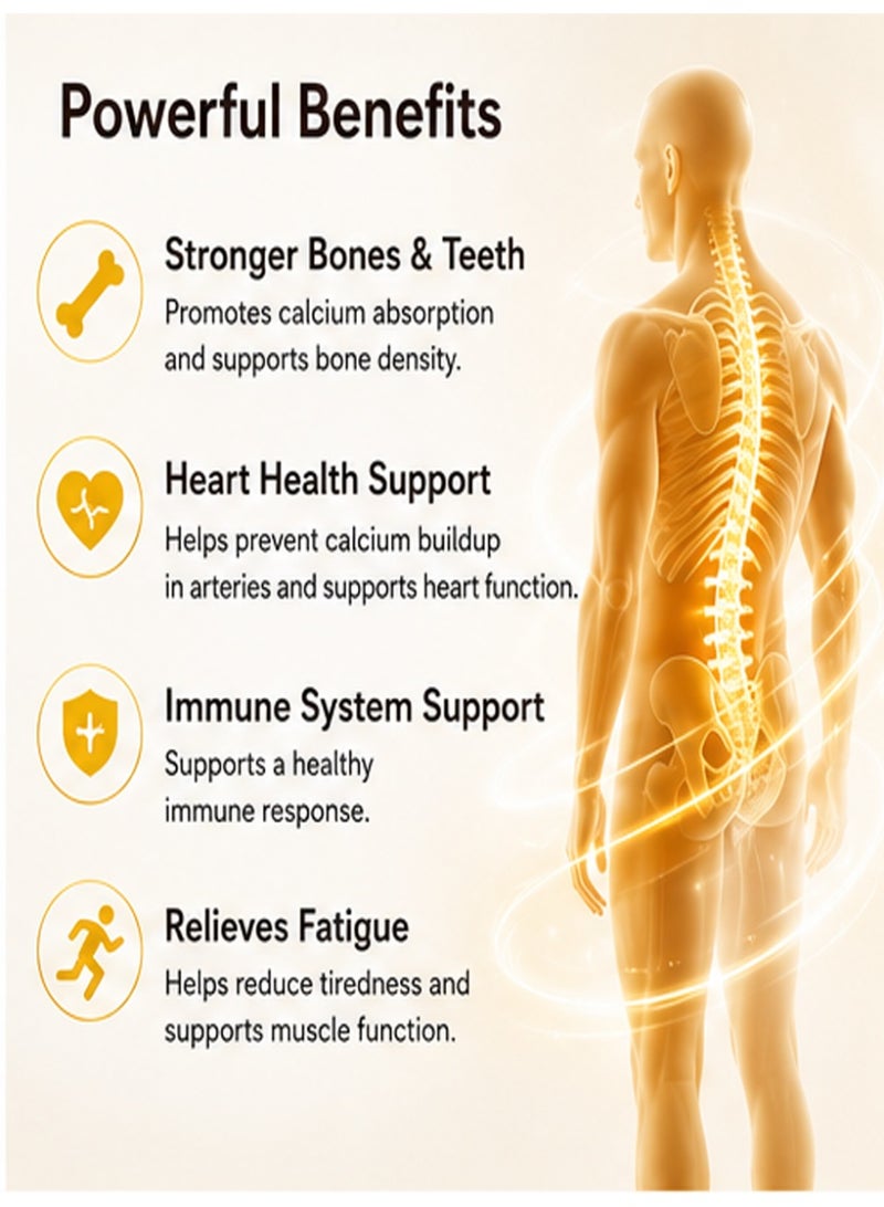 K2 120 Capsules Vitamin D3 K2 Capsules 5000IU High Strength For Bone & Immune Health - Image 2