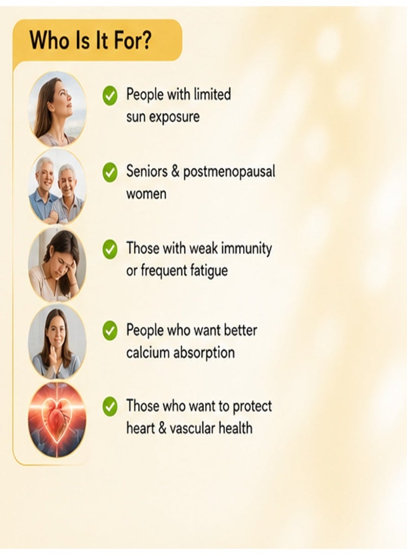 K2 120 Capsules Vitamin D3 K2 Capsules 5000IU High Strength For Bone & Immune Health - Image 4