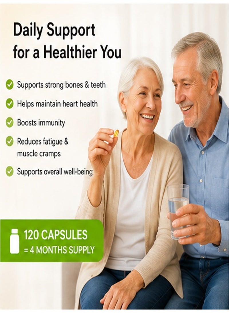 K2 120 Capsules Vitamin D3 K2 Capsules 5000IU High Strength For Bone & Immune Health - Image 3