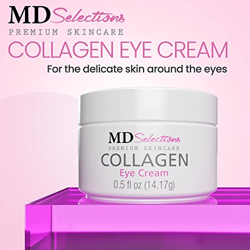 MD Selections Collagen Eye Cream with Hyaluronic Acid Under Eye Cream for Puffiness Under Eye Bags Hydrating Under Eye Cream Eye Skin Care 0505 Fl Oz Pack of 2 - Image 5