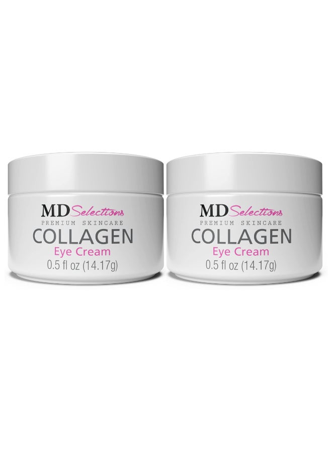 MD Selections Collagen Eye Cream with Hyaluronic Acid Under Eye Cream for Puffiness Under Eye Bags Hydrating Under Eye Cream Eye Skin Care 0505 Fl Oz Pack of 2 - Image 3