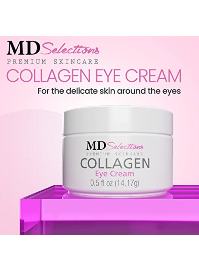 MD Selections Collagen Eye Cream with Hyaluronic Acid Under Eye Cream for Puffiness Under Eye Bags Hydrating Under Eye Cream Eye Skin Care 0505 Fl Oz Pack of 2 - Image 4