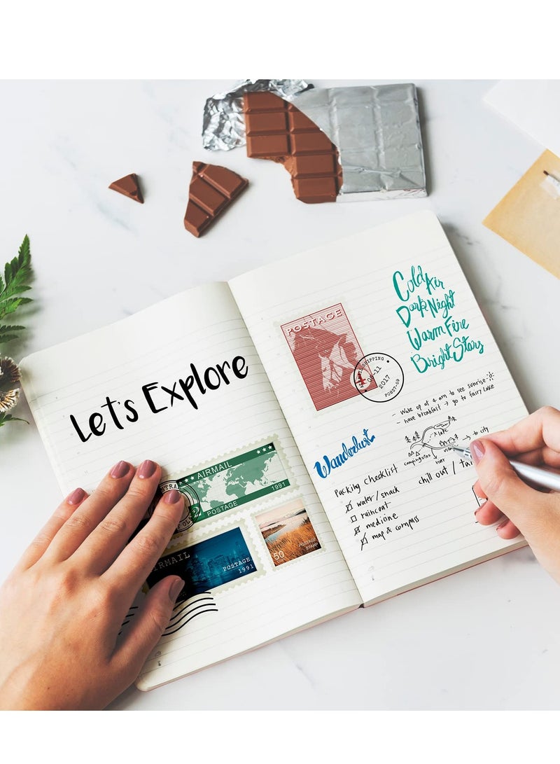 KASTWAVE 4 عبوات من دفاتر ملاحظات السفر العتيقة، دفتر يوميات قابل لإعادة الملء، دفتر يوميات مبطن بجلد البولي يوريثان، مجلة كتابة للرجال والنساء، 4.72 × 7.87 بوصة، 80 ورقة/ 160 صفحة - Image 4