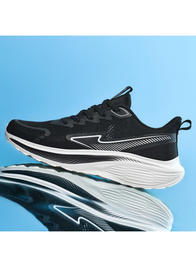 Double Star Eight Special Men's Summer Casual Shoes Breathable Lightweight Fashion Mesh Running Shoes Black And White Size 42 - Image 3