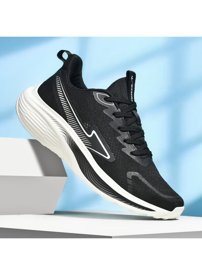 Double Star Eight Special Men's Summer Casual Shoes Breathable Lightweight Fashion Mesh Running Shoes Black And White Size 42 - Image 1