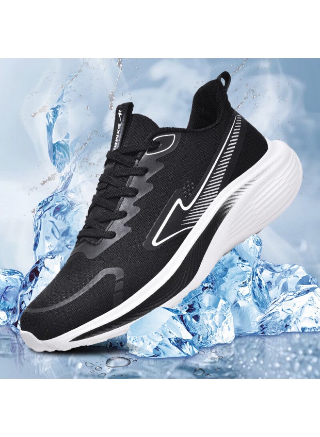 Double Star Eight Special Men's Summer Casual Shoes Breathable Lightweight Fashion Mesh Running Shoes Black And White Size 42 - Image 2