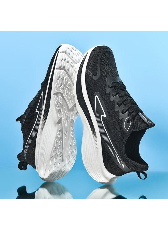 Double Star Eight Special Men's Summer Casual Shoes Breathable Lightweight Fashion Mesh Running Shoes Black And White Size 42 - Image 4