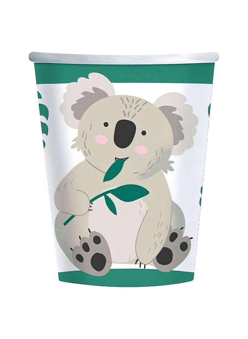 Koala Disposable Paper Cups Multicolor 250ml 8-Pack