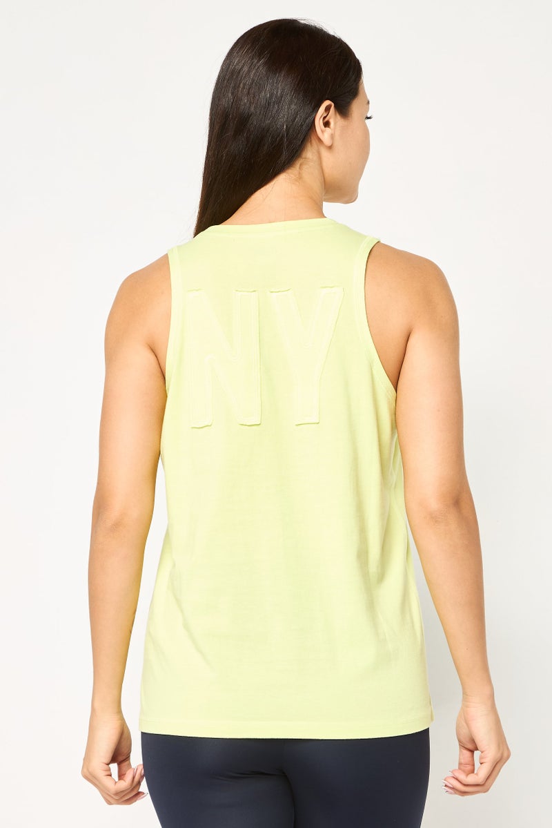DKNY Sport Women Sportswear Fit Sleeveless Training Tank Top, Lime Green - Image 3