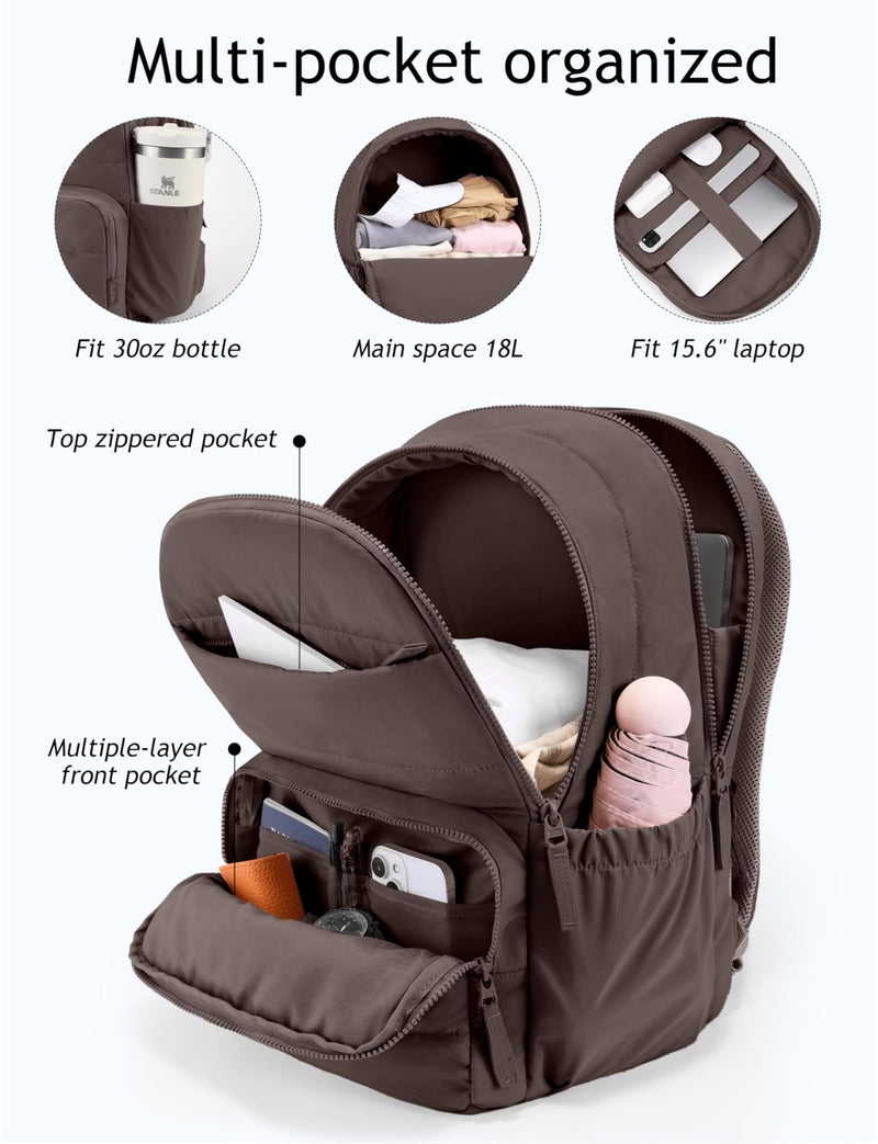 Uselike Travel Backpack for Women, 15.6 Inch Laptop Backpack, Quilted College Bookbag, Cute Work Backpacks, Water Resistant - Image 3