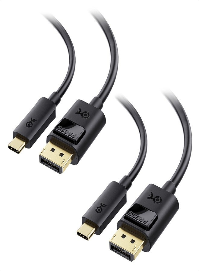 Cable Matters 2-Pack Unidirectional USB C to DisplayPort 1.4 Cable - 6ft, Support 8K@60Hz / 4K@240Hz, Thunderbolt 4 to DisplayPort Cable, Display Port to USB C, Black - Not for Portable USBC Monitor - Image 1