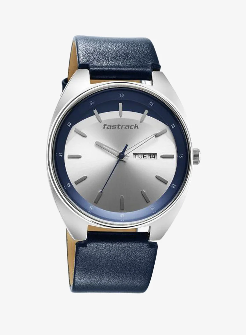 fastrack Men's Leather Analog Watch 3292SL01 - 42 mm