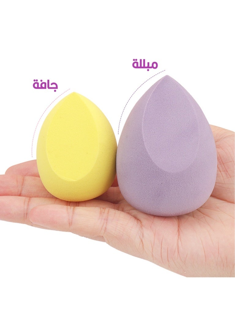 4 Pieces Makeup Blender Sponge Set with Travel Case - Image 2