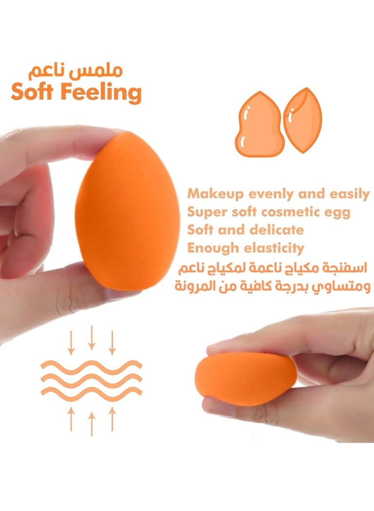 4 Pieces Makeup Blender Sponge Set with Travel Case - Image 4