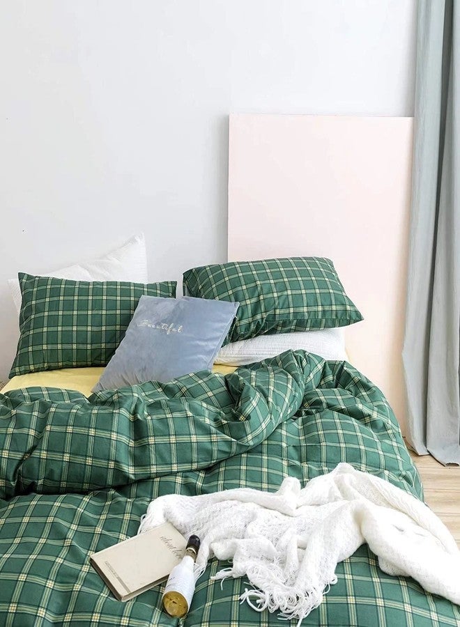 Houseri Plaid Comforter Set - Full Size Green Grid Bedding with Buffalo Checkered Comforter - Emerald and Jade Green Bedding Set - Teen Boys and Girls Quilt - Image 2