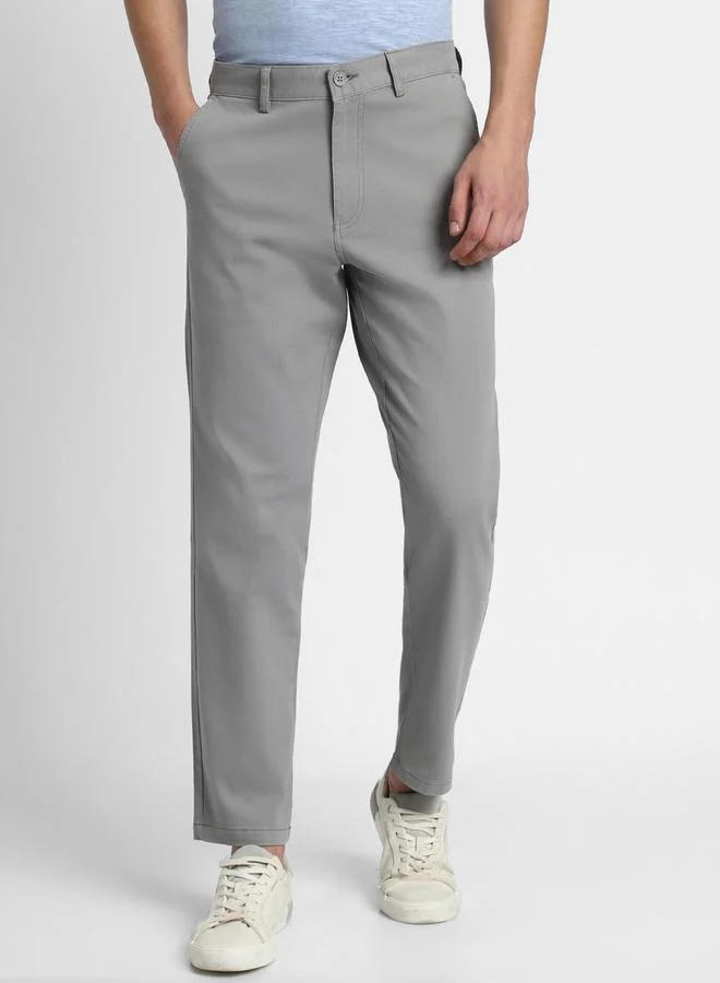 Dennis Lingo grey Mid Grey Chinos for Men, Straight Fit, Cotton Lycra for Men | Best Price UAE
