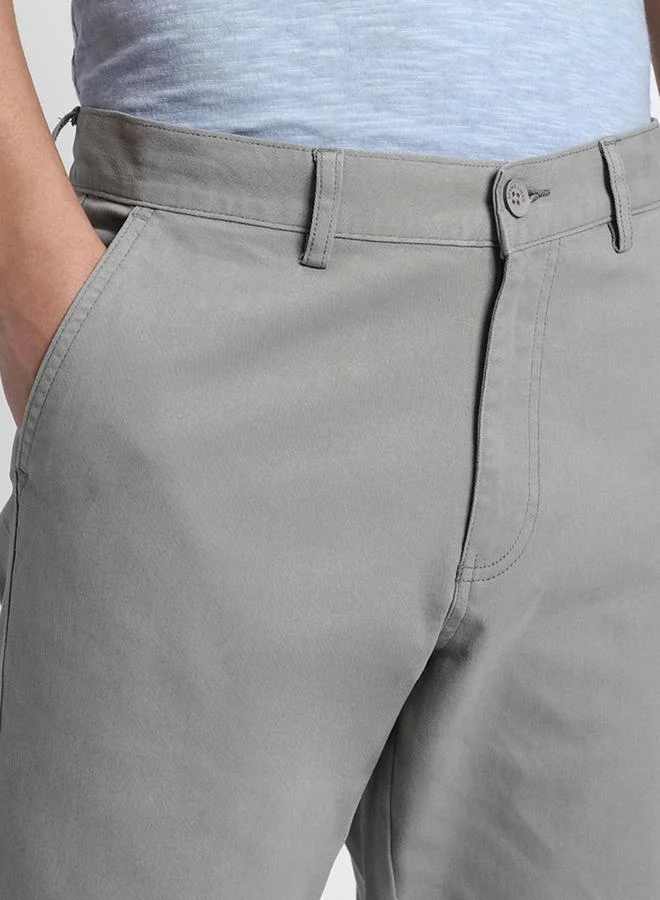 Dennis Lingo grey Mid Grey Chinos for Men, Straight Fit, Cotton Lycra for Men | Best Price UAE