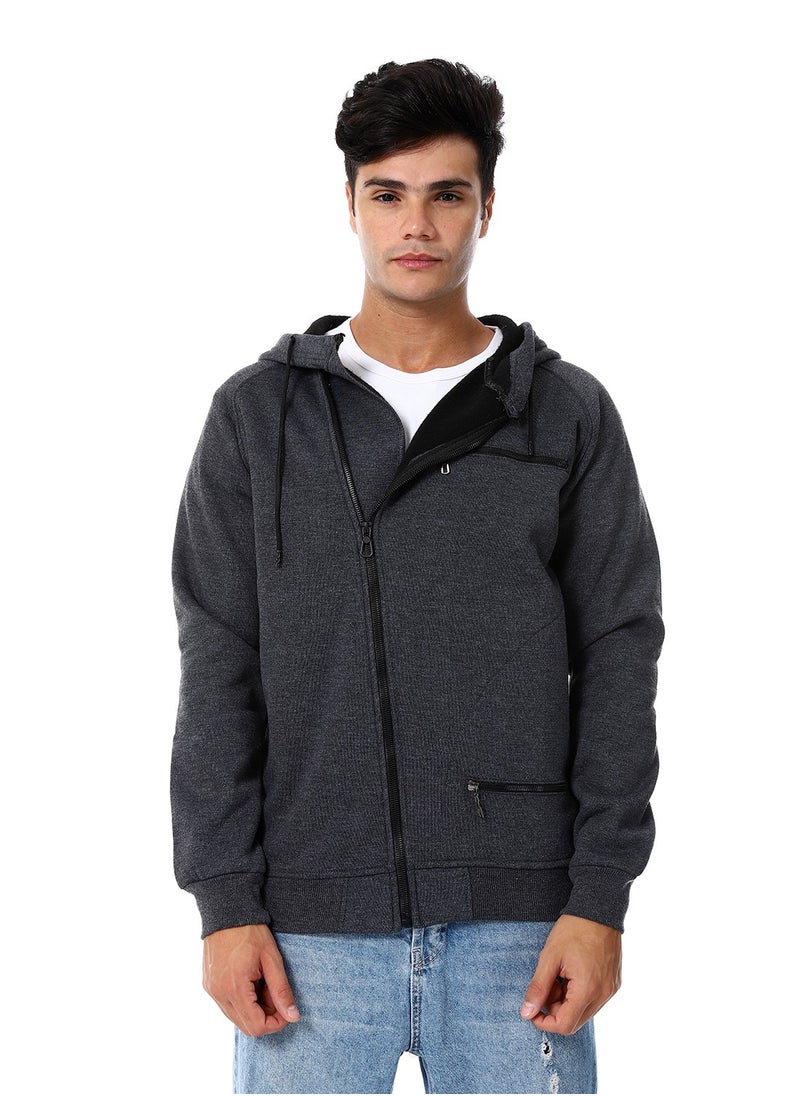 Caesar - Mens Front Pockets Zipped Hoodie - Image 1