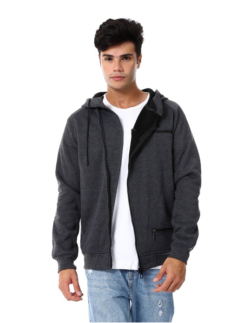 Caesar - Mens Front Pockets Zipped Hoodie - Image 1