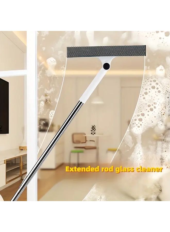 White Extendable Double Sided Window Cleaning Brush With Long Handle - Image 2