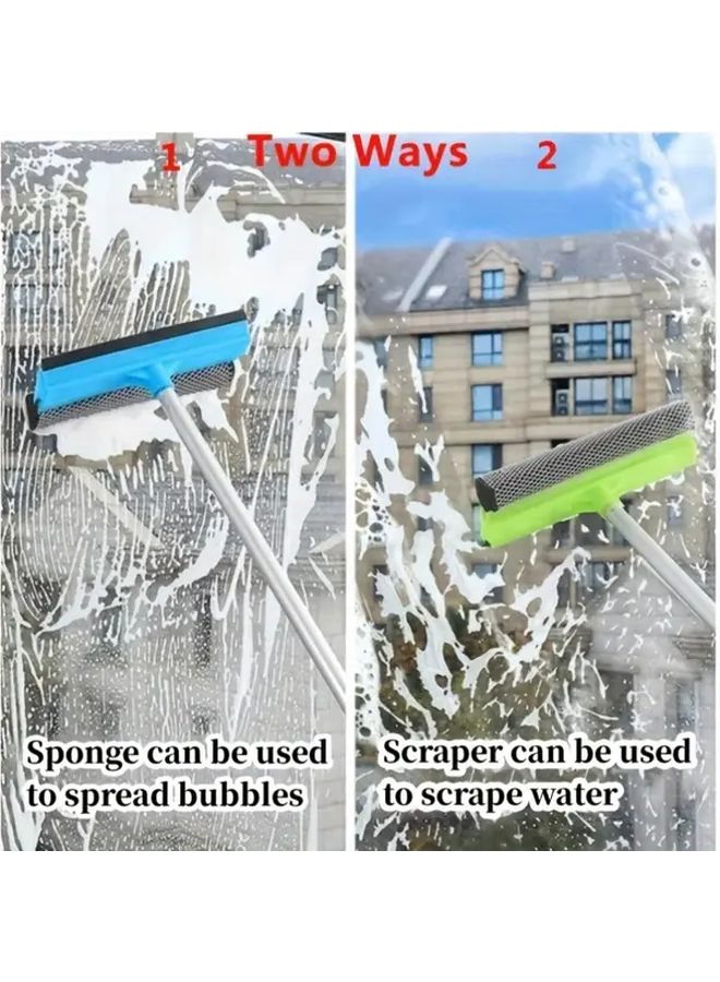 White Extendable Double Sided Window Cleaning Brush With Long Handle - Image 5