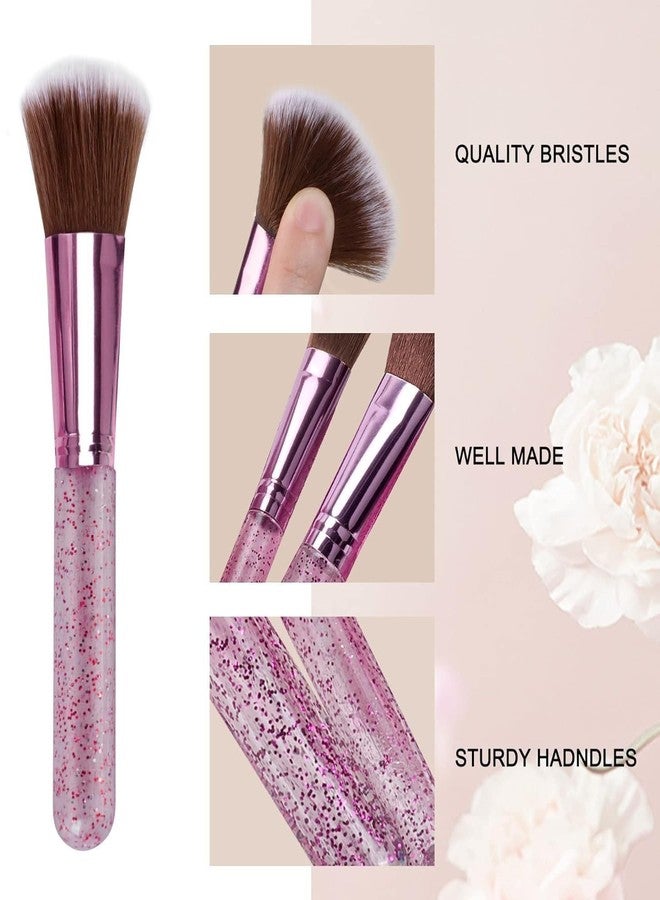 HUDACRUSH Beauty Glittery 12Pcs Professional Make Up Brush with a Storage Case| For Foundation, concealer, Powder, Eyeshadow, Lipliner Etc, For Women (Glitter Pink) - Image 2