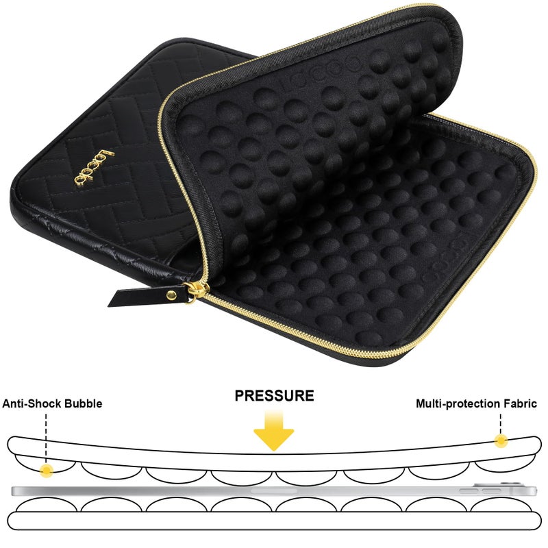 Lacdo حافظة لوحي لاكدو لجهاز آيباد 11 بوصة A16 / آيباد برو 11 بوصة M5 M4 / آيباد إير 11 بوصة M3 M2 / آيباد 10.9 بوصة / آيباد 10.2 بوصة / آيباد إير 10.9 بوصة، حقيبة سامسونج جالاكسي تاب A9+، تناسب لوحة المفاتيح السحرية، أسود أنيق - Image 2