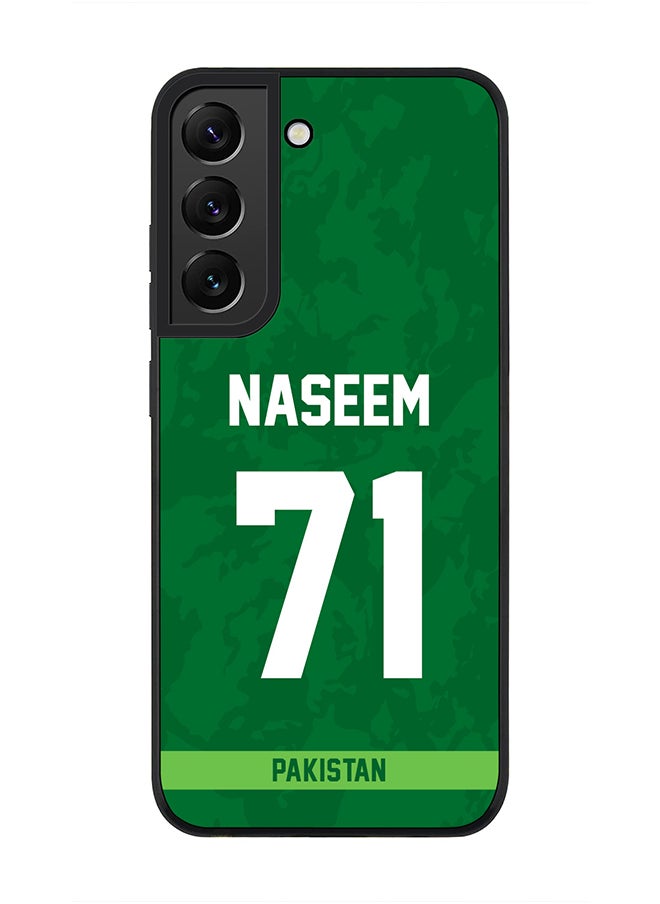 Stylizedd - Rugged Black Edge Case for Samsung Galaxy S21 FE 5G, Slim fit Soft Case Flexible thin Cover - Player Name - Naseem Shah, Jersey Number- 71 - Image 1