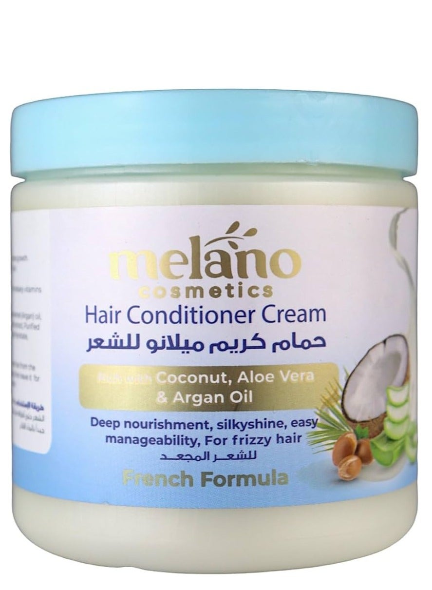 melanopharma Melano Hair Conditioner Cream with Coconut, Aloe Vera, Argan Oil 500 g