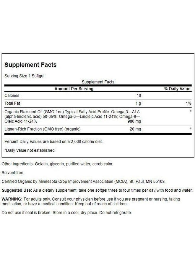 Swanson Flaxseed Oil High Lignan (Omegatru) 200 Sgels - Image 2