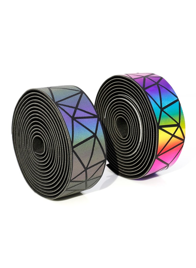 GUB 1626 road bike handlebar strap  Application: Road bike  Material: PU EVA  Specification: 2150*30*2.8mm  N.W: about 88 g/pair, G.W.: about 113g  Color: Golden gradient colorful, Reflective gradient  - Image 1